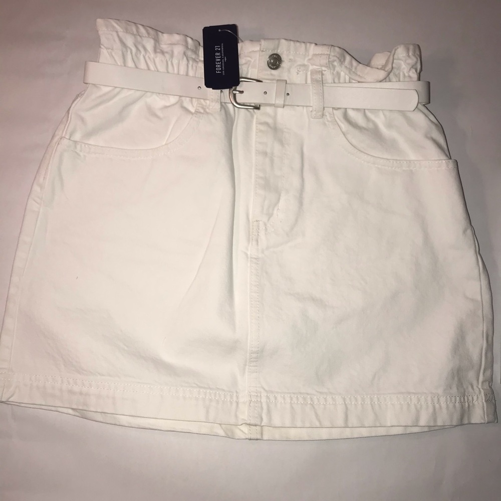 Belted paperbag mini skirt